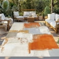 thumbnail image 3 of Outdoor Rug 5x7 ft Burnt Orange Gray Graffiti Block Waterproof Outdoor Patio Rug Mat Non Slip Outside Area Rugs Carpet for RV,Camping,Porch,Deck,Pool,Balconybackyard,Modern Abstract Texture Art, 3 of 9