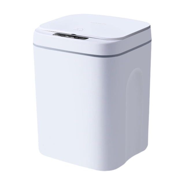 Yuarrent El plástico dice adiós a las manos desordenadas. Cubo de basura automático inteligente con sensor de gestos. Suministros de limpieza para el hogar Modo dual blanco 14L