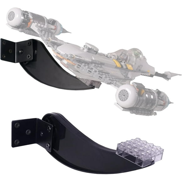 TRAHOO-Wall Mount for Lego Lego 75292 75315 75300 TIE Fighter, 75325 Mandalorian N-1 Starfighter Kit, 75354 Gunship Kit, for Plane Building Block Set etc. Adjustable Angle Bracket, Wall Mount only.