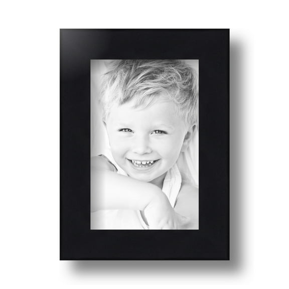 ArtToFrames 4x6 Inch Satin Black Picture Frame, This Black Wood Poster Frame is Great for Your Art or Photos, Comes with Regular Glass (4654)