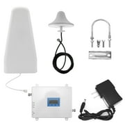 Angle View: 110-220V Tri Band Amplifier 900 1800 2100 GSM DCS WCDMA 2G/3G/4G LTE Universal Signal Booster Intelligent Repeater Kit
