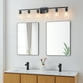 thumbnail image 6 of KAWOTI 6-Light Dimmable Vanity Light with Clear Glass Shade, Black Modern Bathroom Vanity Light Fixtures, 6 of 8