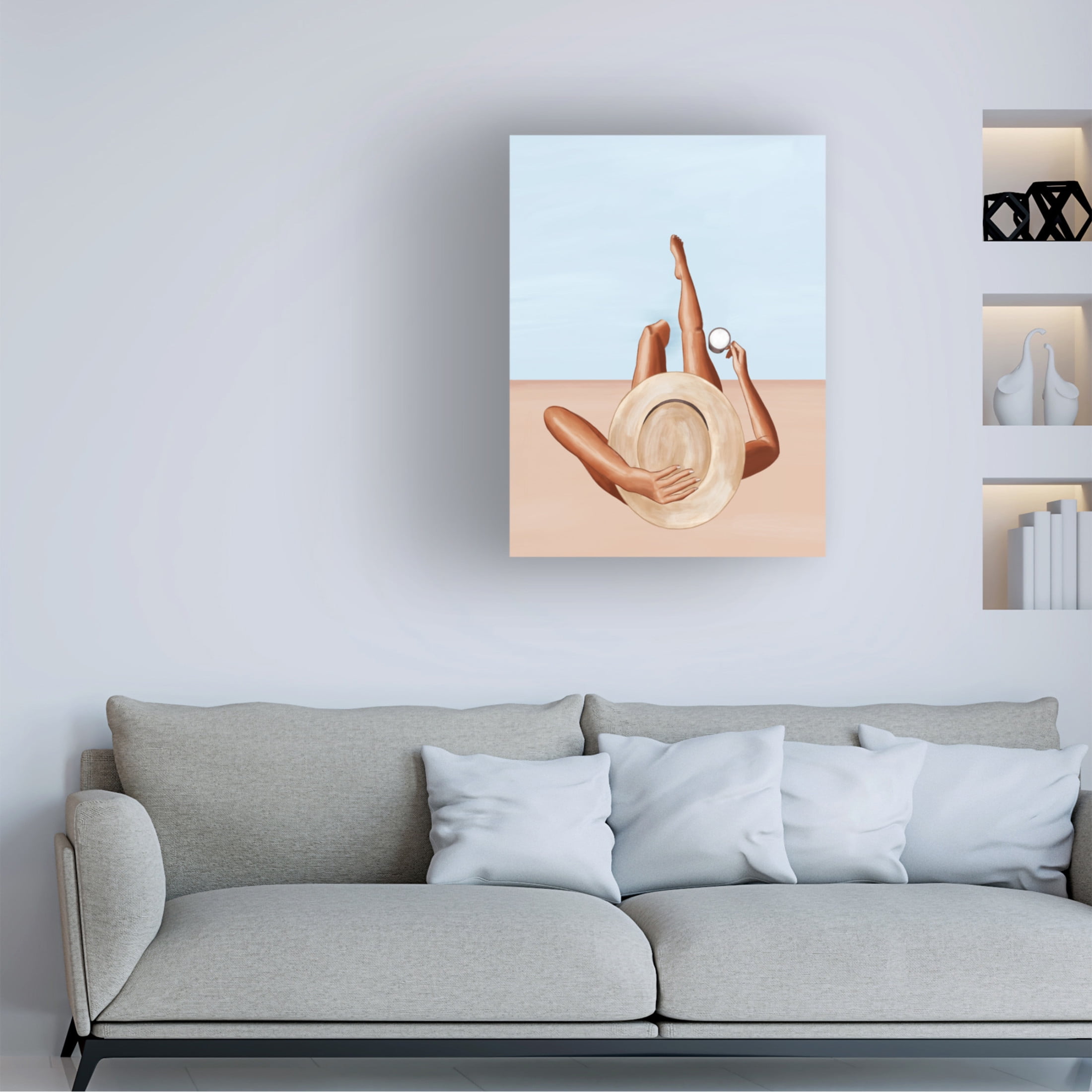 Trademark Fine Art Ivy Green Illustrations Poolside Girl Canvas Wall Art