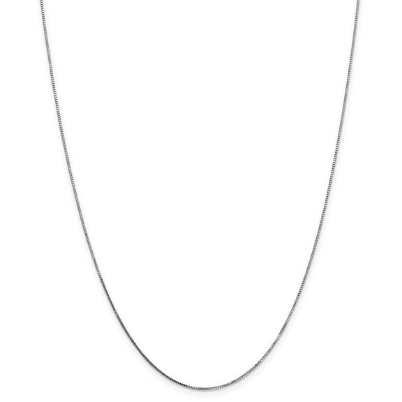 14k White Gold 0.70mm Box Chain Necklace - 1.6 Grams - 18 Inch - Spring Ring