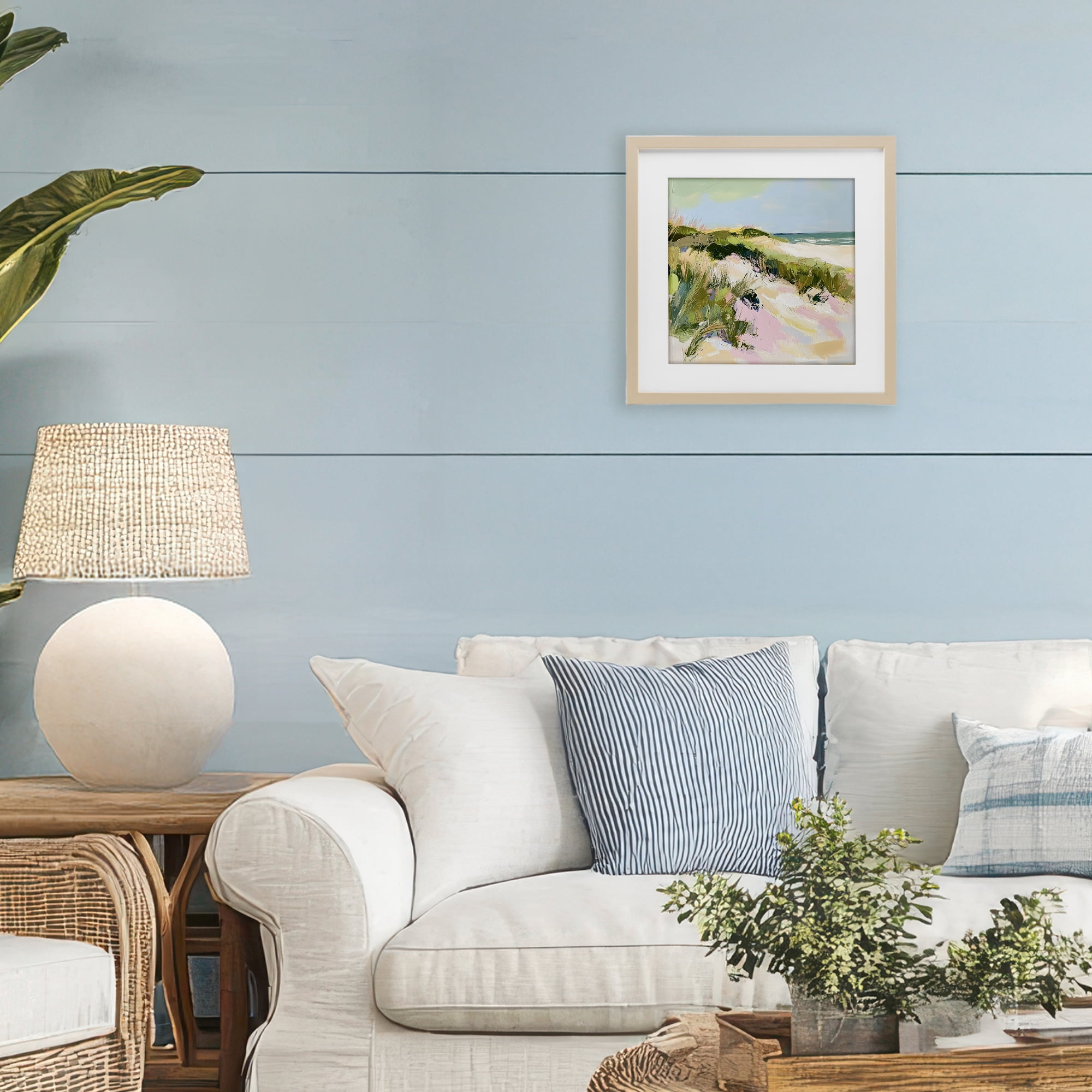 Stupell Industries Pastel Coastal Dunes at Sunrise Birch Framed Print Under Glass, design by Heidi Kuntz