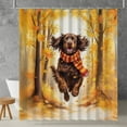 thumbnail image 2 of Welcome Fall Boykin Spaniel Strolling Through the Autumn Maple Forest Shower Curtain Dog Lover Waterproof Bathroom Bathtub Curtain - 12012, 2 of 5