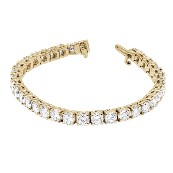 Diana M 14Kt Yellow Gold Tennis Bracelet Featuring 2.00 Cts Tw Or Round Diamonds In A 4 Prong Setting Gh Si