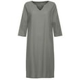 thumbnail image 4 of Clearance under $5 JINMGG Summer Dresses 2025, Dresses for Women 2025 Fashion Women Casual Round Neck Printing Summer 1/2Sleeve Dress Gray L, 4 of 5