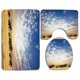 thumbnail image 1 of Juego de alfombras de baño ABPHQTO 3 piezas Montaña nevada al atardecer Clima brumoso, 1 of 2