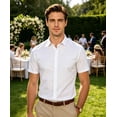 thumbnail image 2 of Vicojack Men's Short Sleeve Button Down Shirt - Athletic Fit, Stretch, Wrinkle-Free Casual Dress Shirt M-XXL, 2 of 8