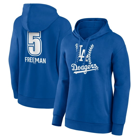 Women's Freddie Freeman Royal Los Angeles Dodgers Fastball Player Name & Number Pullover Hoodie