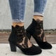 thumbnail image 1 of Sandalias de tacón alto informales con cremallera y flores transpirables de hilo de red para mujer de estilo étnico Wmkox8yii  nm3209, 1 of 9