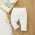 thumbnail image 3 of Infant Baby Girl 3 Pack Solid Pants and Casual Leggings Pink & White & Grey 0-3 Months, 3 of 6