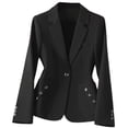 thumbnail image 3 of Casual Blazers for Women 2025 Long Sleeve Notch Lapel Collar Button Slim Fit Business Casual Work Office Jacket, 3 of 6