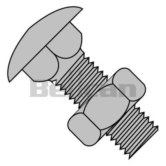 0.43-14 x 2 Fully Threaded Carriage Bolt - Zinc - Box of 200