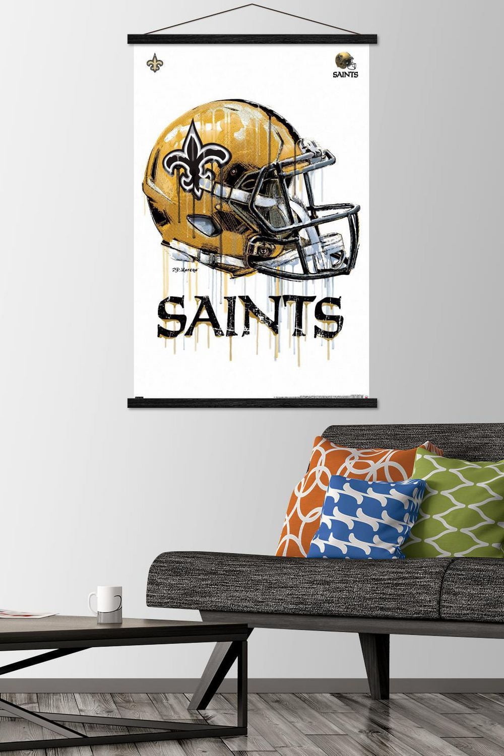 NFL New Orleans Saints - Drip Helmet 20 Wall Poster, 22.375" x 34"