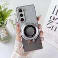 thumbnail image 4 of Magnetic  Ring Stand Glitter Case for Samsung Galaxy Z Fold 6, (Compatible with Magsafe) Women Girly Luxury Cute Plating Bling Glitter Kickstand Cover for Galaxy Z Fold 6 (Silver), 4 of 11