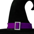 thumbnail image 2 of Sombrero Bruja Halloween Con Hebilla Puntiagudo Ancha para Fiestas Carnavales () Morado, 2 of 4
