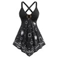 thumbnail image 1 of Tank Top de Talla Extra con Anillo Cruzado con Estampado de Luna y Luna Rosegal  Camisetas sin mangas de talla grande, 1 of 5