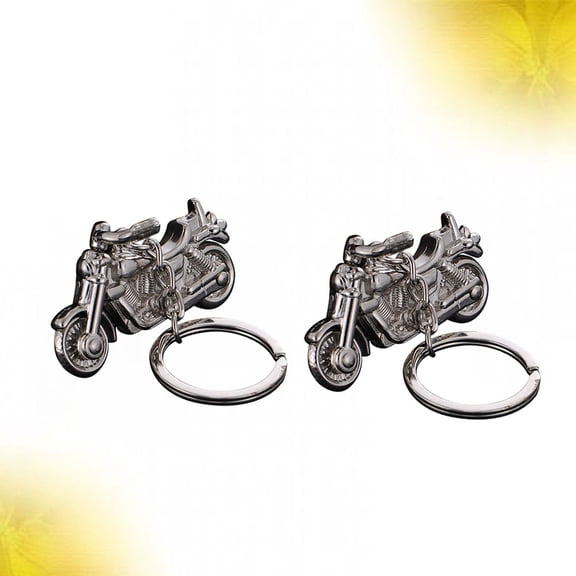 Raindrops Keychain Motorcycle 3D Model Motorcycle Style Silver 2Pcs