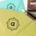 thumbnail image 2 of Printtoo Square Swirl Border Alphabet G Monogram Wood Mounted Rubber Stamp Office Stationary, 2 of 5