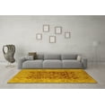 thumbnail image 3 of Ahgly Company Machine Washable Indoor Square Oriental Yellow Industrial Area Rugs, 6' Square, 3 of 4