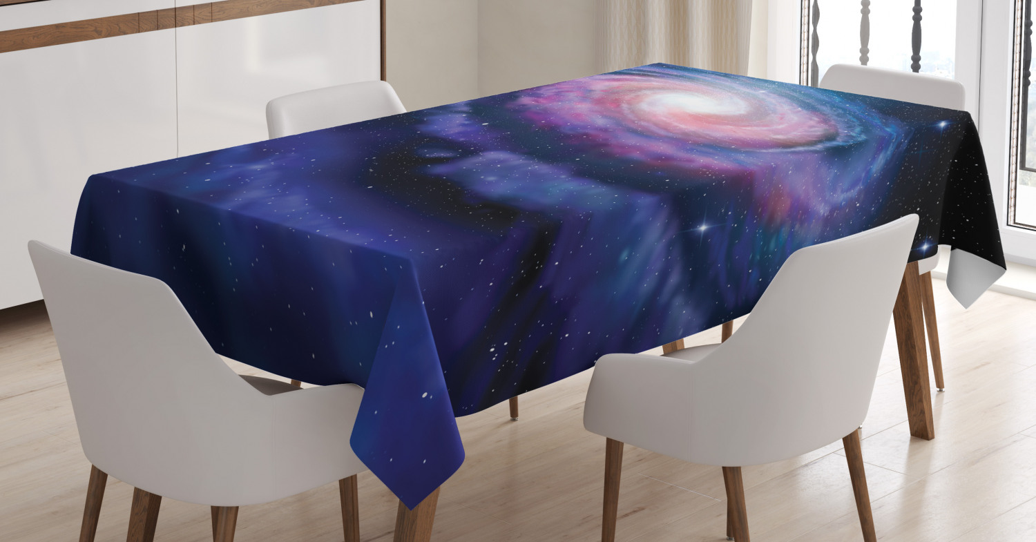 Galaxy Tablecloth, Nebula in Outer Space Spiral Stardust Mist Cloud of