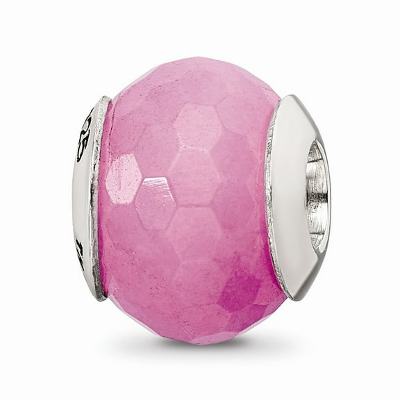 925 Sterling Silver Reflections Fuschia Quartz Stone Bead; for Adults and Teens; for Women and Men