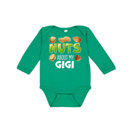 

Inktastic Nuts About My Gigi Peanut Almond Pistachio Gift Baby Boy or Baby Girl Long Sleeve Bodysuit