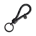 thumbnail image 1 of Justharion Braided Woven Rope Keychain Cute Wear-resistant Exquisite Waterproof Durable Key Chain Car Keyring Holder Metal Jewelry Bicolor Grey 3.3*9cm, 1 of 6