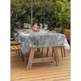 thumbnail image 3 of Outdoor Tablecloth with Umbrella Hole for Patio/Picnic/Party/Camping, Shabby Grey Waterproof Table Cloth Rectangle Table Cover Washable, Oil Painting Vintage Art Gray White (60"x 120"), 3 of 9