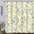 thumbnail image 2 of Yellow Shower Curtain, Boho Floral Flower Shower Curtains for Bathroom, Modern Farmhosue Waterproof Fabric Shower Curtain Set with Hooks 72x72 Inch, 2 of 6
