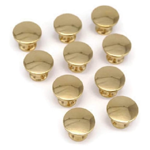 DyGTyX 10 Small Brass Knobs Book Case Desk Jewelry and Small Boxes Knobs Solid Cast Brass 3/8" Diameter X 7/16" Projection