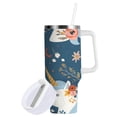 thumbnail image 2 of Beautiful Unicorn Head and Flower Tumbler with Handle and Straw Lid 30 oz Insulated Vacuum Water Bottle Stainless Steel Travel Cup, 2 of 9