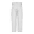 thumbnail image 5 of BXINGOHAI Men'S Linen Pleated Front Pants Casual Breathable Slim Fit Long Pants Comfy Elastic Waist With Pocket Button Zipper Trousers Today Deals White,XXXXL, 5 of 6