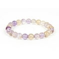 thumbnail image 2 of Natural Ametrine 8mm Round Shape Smooth Cut Beads Stretchable Bracelet for Men & Women., 2 of 3