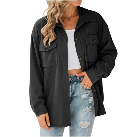 

Ziloco Fashion Woman Long Sleeve Open Front Loose Outerwear Solid Blouse Coat Tops Pockets Blouse scrub jacket