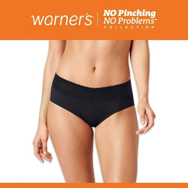 Warners Womens No Pinching No Problems Lace Hipster Panty 