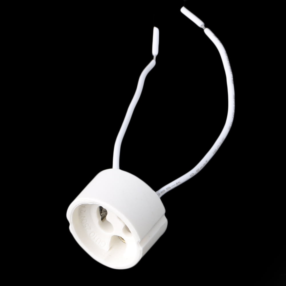 GU10 Socket LED Bulb Halogen Lamp Holder Base Ceramic Wire Connector 
