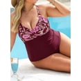 thumbnail image 6 of Cupshe Women's Plus Floral-Print Plus-Size Tankini Swimsuit with Overlay, Size 00X-3X, 6 of 6
