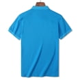 thumbnail image 4 of IROINNID Savings Button Down Shirts for Men Summer Soft Short Sleeve Buttons Solid Color Blouse T-shirt Tops,Light blue, 4 of 6