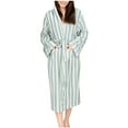 thumbnail image 2 of FDGIU Women's Plush Bathrobe with Hood & Pockets, Long Fluffy Fleece Robe for Women, Cozy Warm Hooded Sleepwear Loungewear, 2 of 5