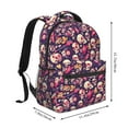 thumbnail image 2 of Honeii music Skull record Guitar Print Backpack for Both Men and Women, Basic Bookbag for College, Work, or Travel,Rucksack Computer Bag-One Size, 2 of 5