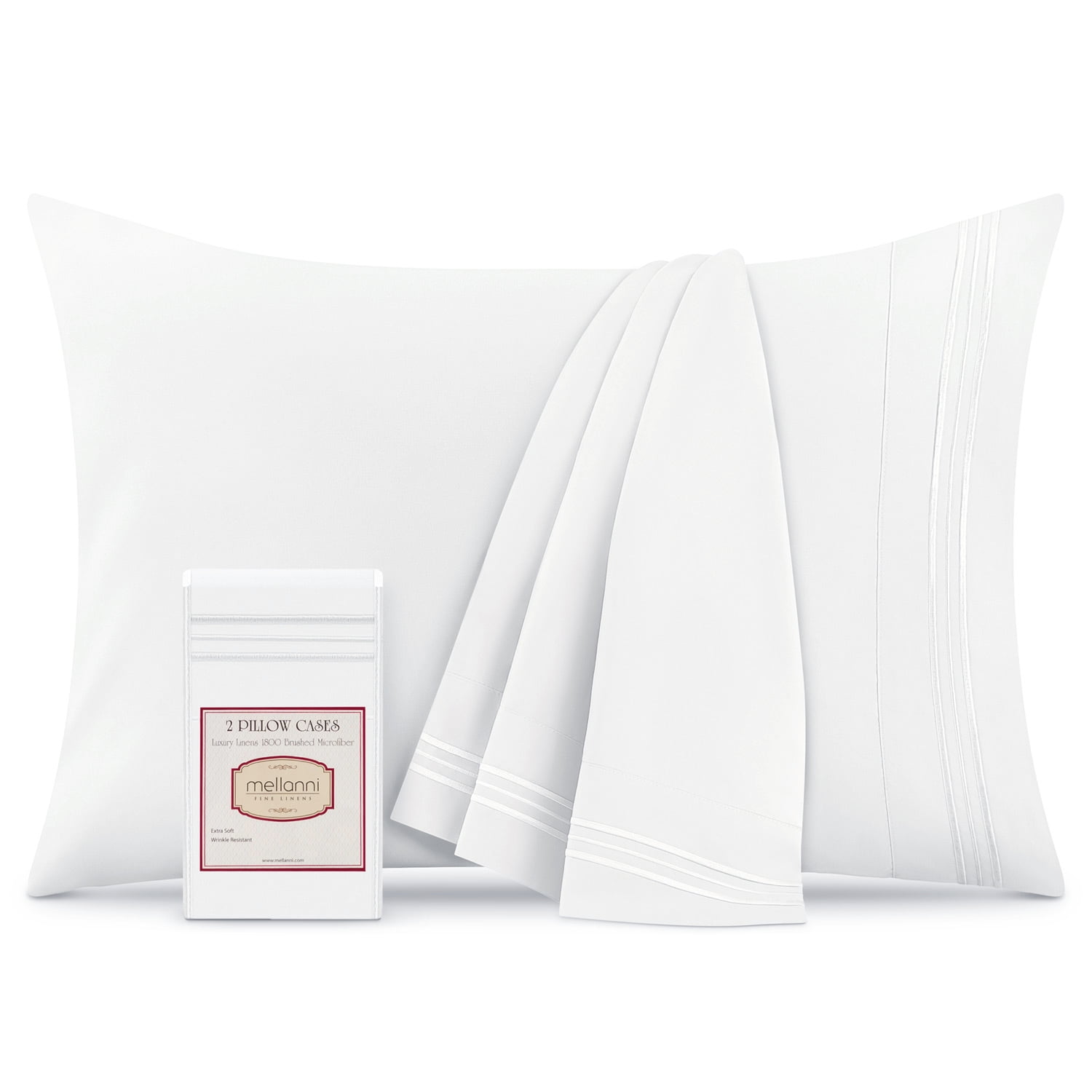 Queen Size 4 Pack Pillowcases 4 Pack Pillow Covers Pillow Covers with Embroidery 4 Pack Pillow Cases Super Soft Pillow Cases Luxury Pillow Cases Pillow Case Set of 4 4PC Pillow Cases