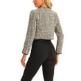 thumbnail image 3 of INSPIRE CHIC Women's Costume Round Neck Button Front Closure Long Sleeve Tweed Jacket XS Apricot, 3 of 6