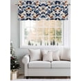thumbnail image 5 of Navy Blue Burnt Orange Botanical Curtain Valances for Windows, Wildflower Palm Leaf Kitchen Valance Window Treatment, Light Filtering Block Curtains for Bathroom/Bedroom/Living Room 42'' x 18'', 5 of 9