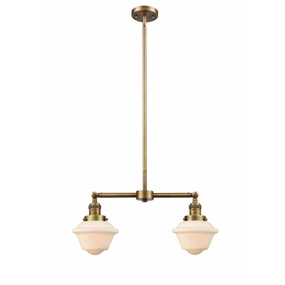 Innovations 209-BB-G531-LED Small Oxford 2 Light Chandelier part of the Franklin Restoration Collection, Brushed Brass