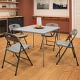 thumbnail image 4 of COSCO Resin Folding Chairs with Double Bracing and Seatback Handle, 4-Pack, Gray, 4 of 9