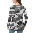 thumbnail image 5 of OVBMPZD Gray Girls Tshirts Camo Lightweight Long Sleeve Side Split Crewneck Tunic Pullover Blouses Tops for Girls Size 5 Years, 5 of 6