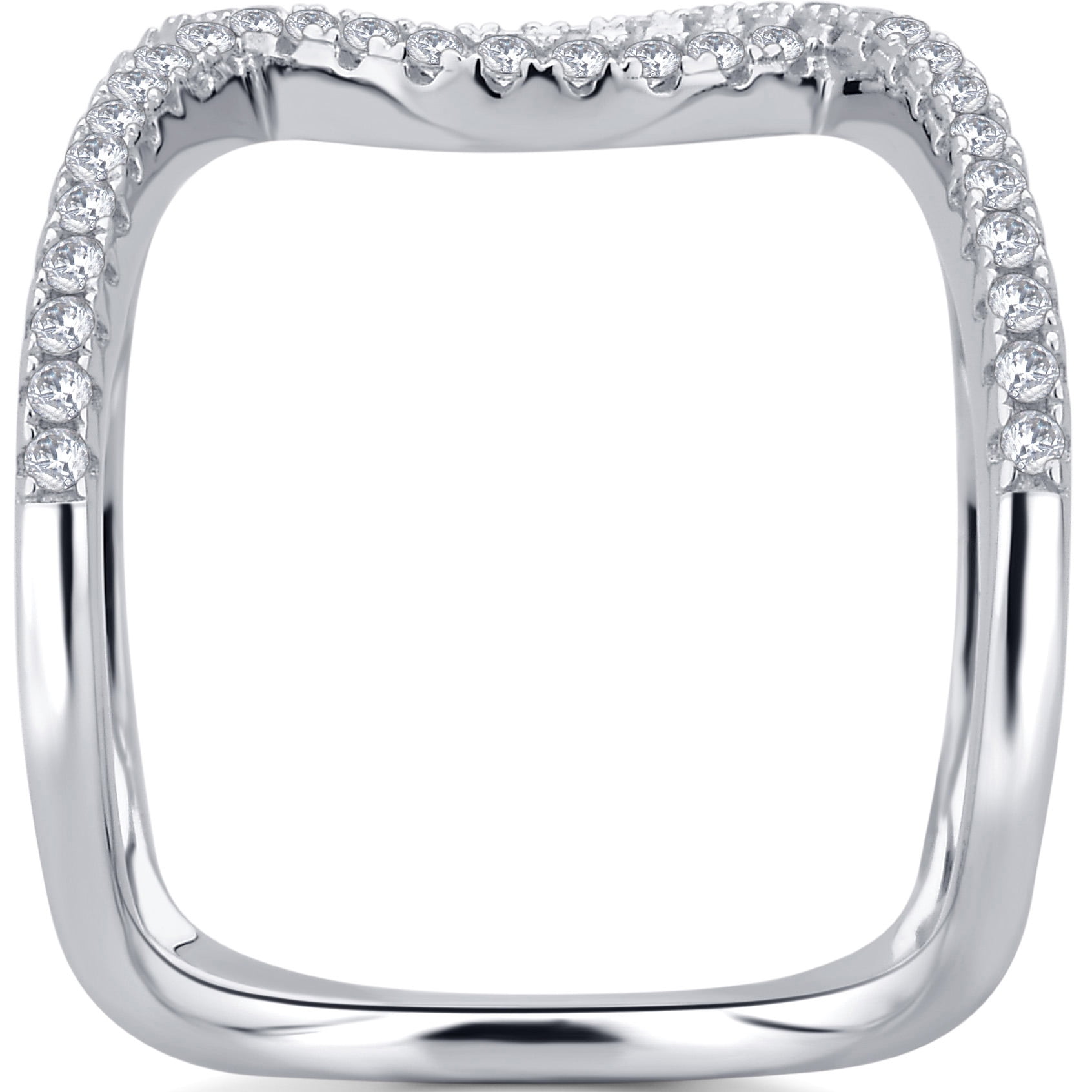 1.00 Carat T.W Cubic Zirconia "X" Cross Sterling Silver Ring